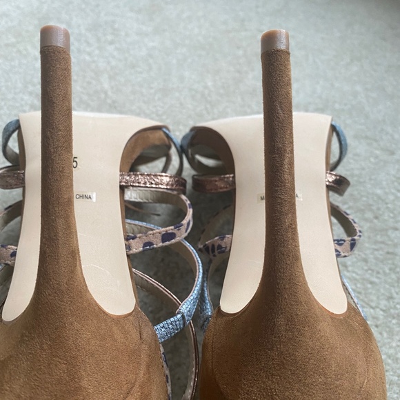 🆕️ Strappy Faux Suede Heels, Size 8.5 - Picture 7 of 10